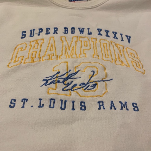 St Louis Rams Super Bowl XXXIV Champions Sweatshirt - Picture 2 of 2